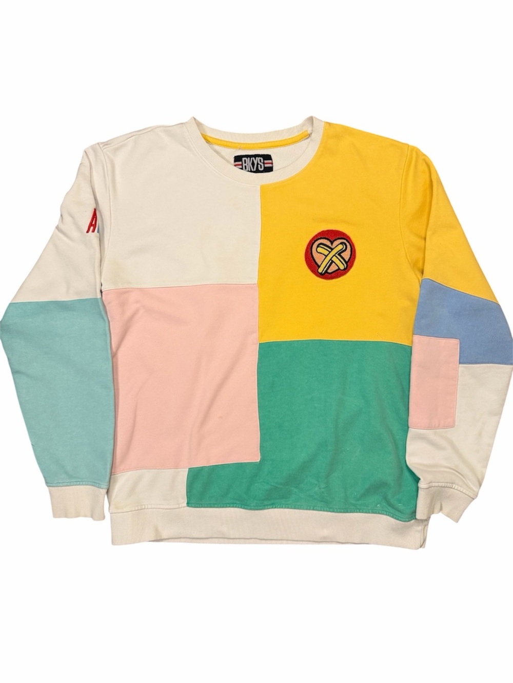 BKYS Pastel Colorblock Crewneck Sweater - Multicolor Streetwear Men sz. XL